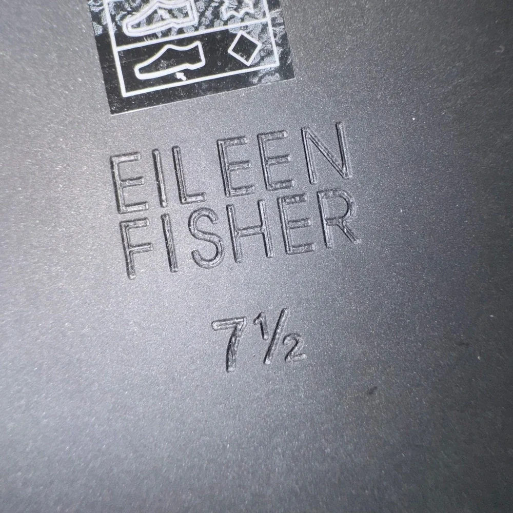 EILEEN FISHER Shoes Womens 7.5 Dello‎ Shearling Slide Sandal Black Lamb Fur Slip - Picture 12 of 13